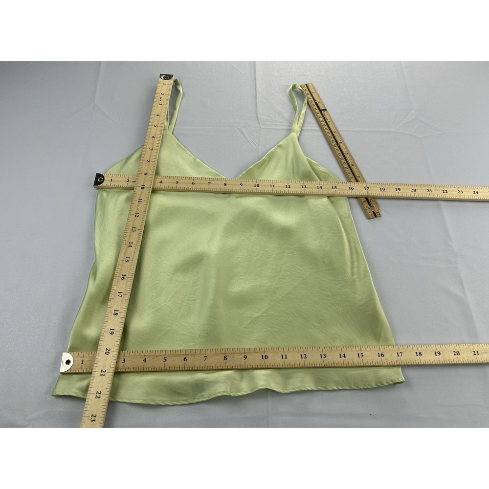 Natori Y2K 100% Silk Cami Tank Top Women's Medium Green Satin Adjustable Straps - Picture 4 of 10